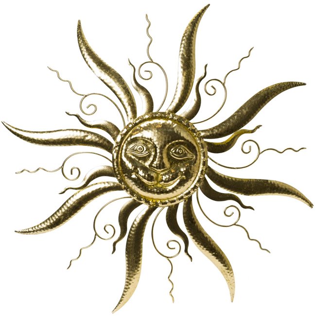 Wall decor Kila Sun, golden, D77x3cm