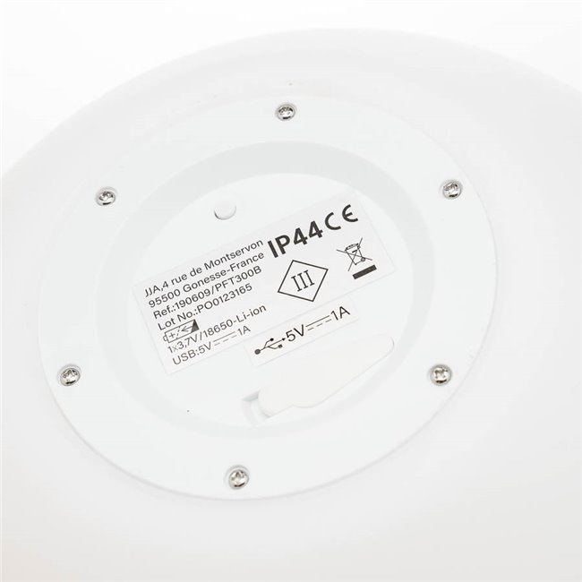 Outdoor LED ball, white, H28cm, D30cm