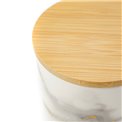 Storage box with bamboo lid, ceramic,  D10x14cm