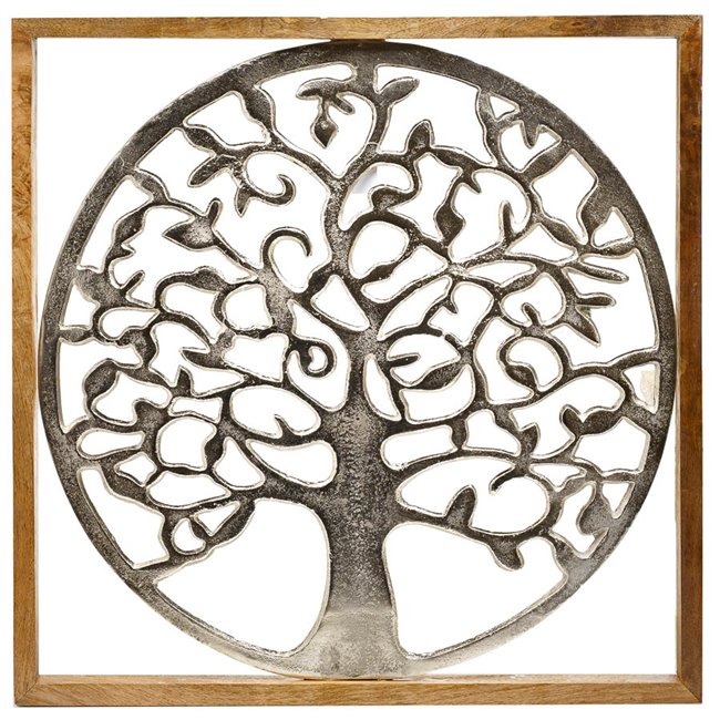 Sienas dekors Tree of life, mango koks, 60x60x3.5cm
