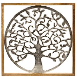 Sienas dekors Tree of life, mango koks, 60x60x3.5cm