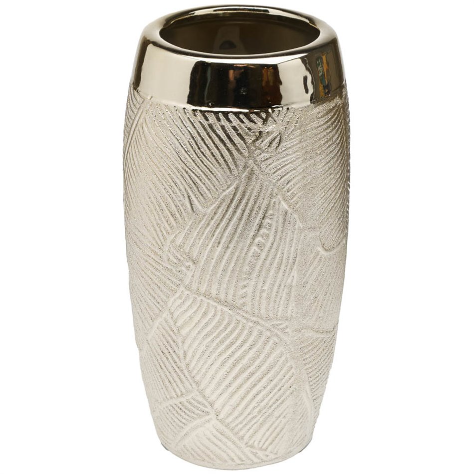 Vase Cascade, ceramic, silver, H23cm, D12cm