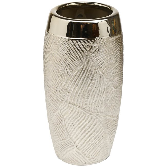 Vase Cascade, ceramic, silver, H23cm, D12cm