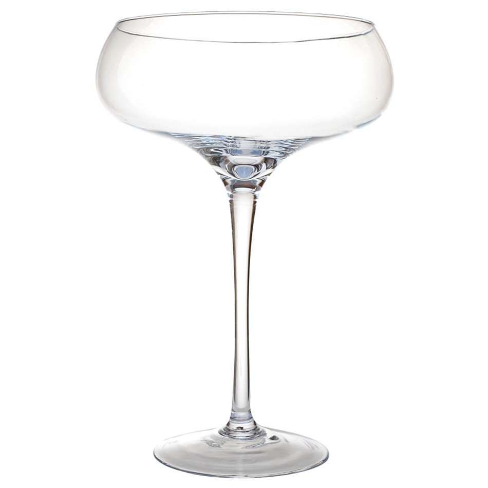 Decorative dish Champagne bowl, glass, H40cm, D28cm