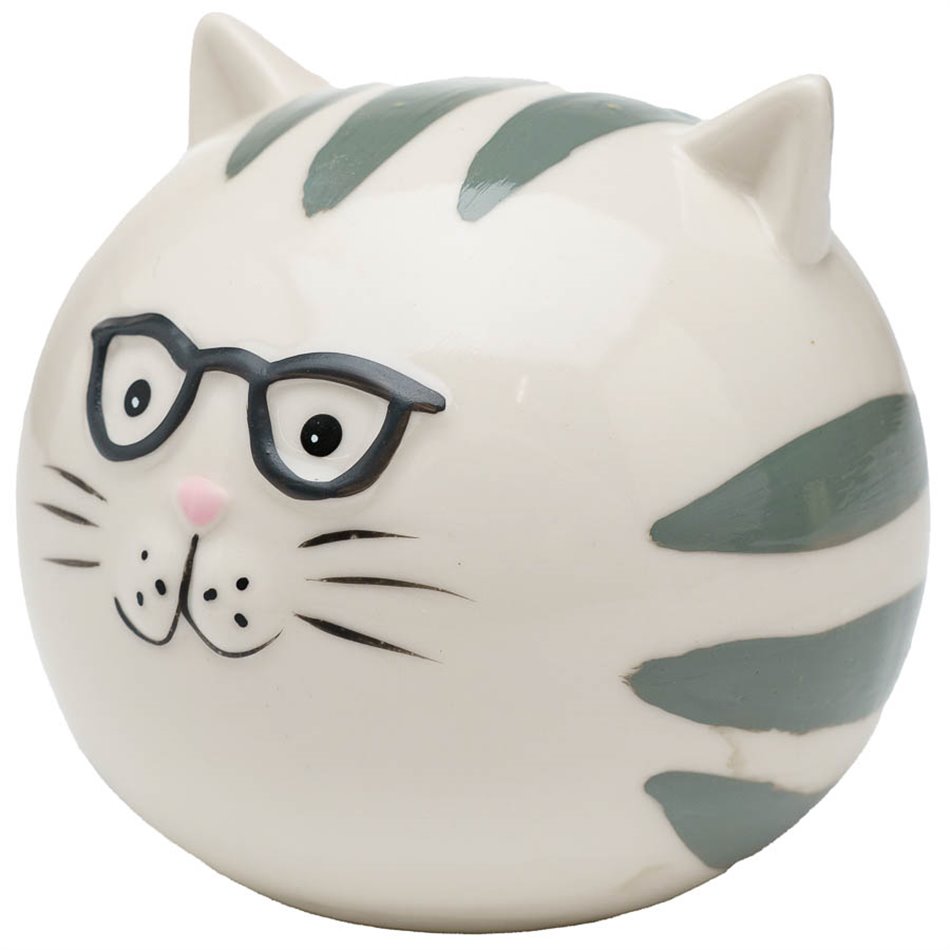 Krājkasīte Cat Brillo, keramika, D9cm