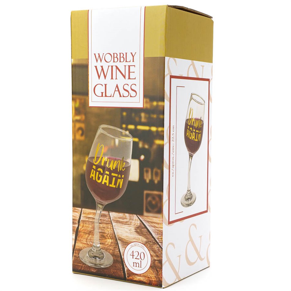 Vīna glāze Wobbly, dāvanu kastē, 420ml, H24.4x10.2x9.8cm