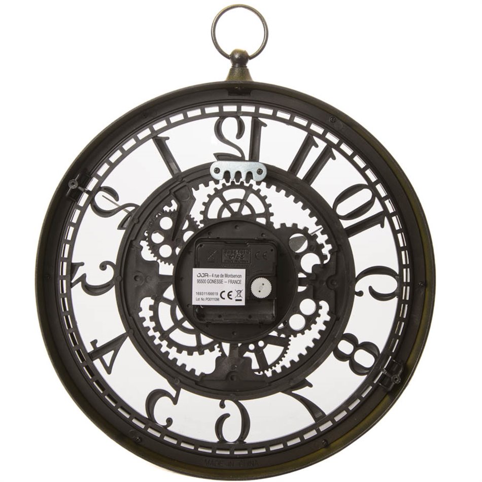 Wall clock Meca, H32.5x27x5.2cm