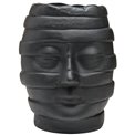 Vase Head , black, 15x15x19cm