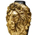 Vāze Lion, melna/zelta,  D22x39cm