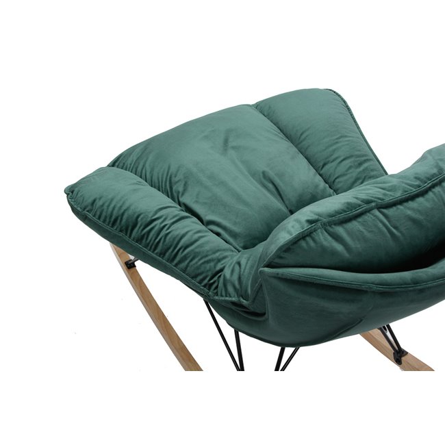 Šūpuļkrēsls Damme 57, zaļš, samta, H77x80x90cm, sēdv.h 50cm