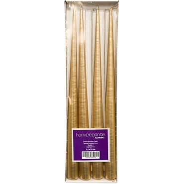 Candles gold, set of 4 pcs, H32cm, D2.2cm