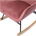 Šūpuļkrēsls Dammari 44, rozā, samta, H96x68x74cm, sēdv.h 40cm