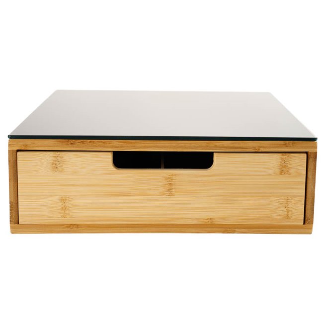 Bamboo capsule drawe, black, H10cm, D30cm