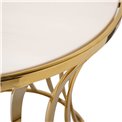 Kafijas galds Spectrum D60cm, H63cm, zelta krāsa/mākslīgais marmors