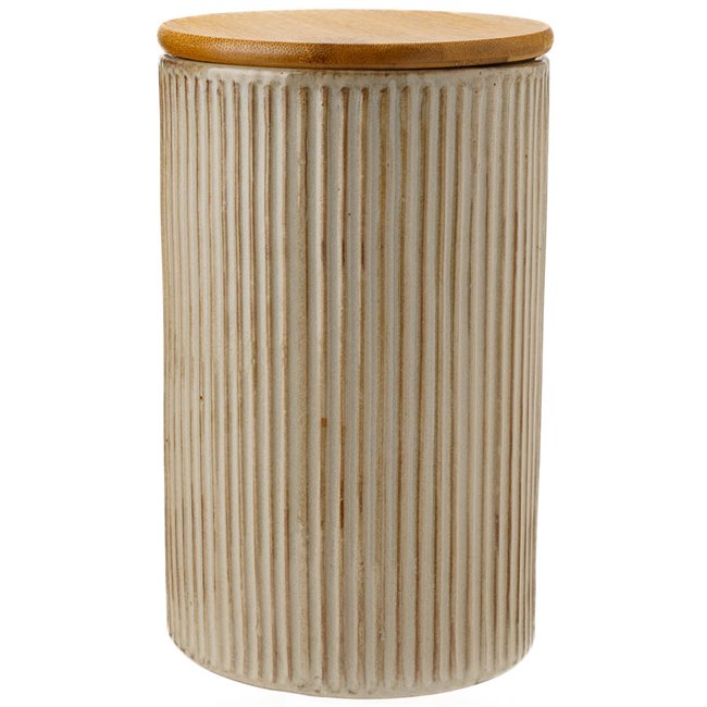 Storage canister Marony L, beige, H21cm, D13cm