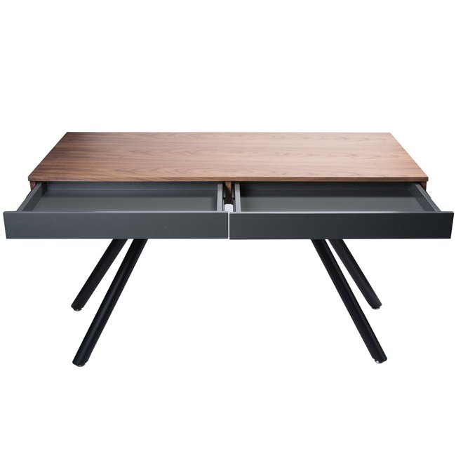 Компьютерный стол Turina выдвижным ящиком, шпон ореха, 120x55x75.5cm