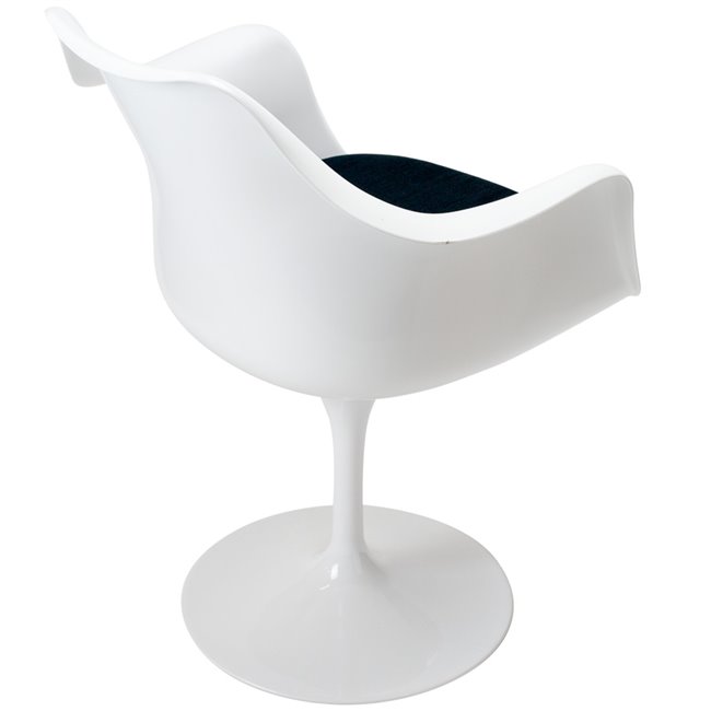 Krēsls Bloem, grozāms, balts/melns, 81x51x50cm sēdv.h-48