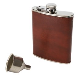 Flask leather, 235ml, H13.5x9.5cm