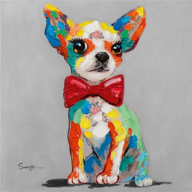 Painting Colourful Chihuahua with Tails, 50x50cm