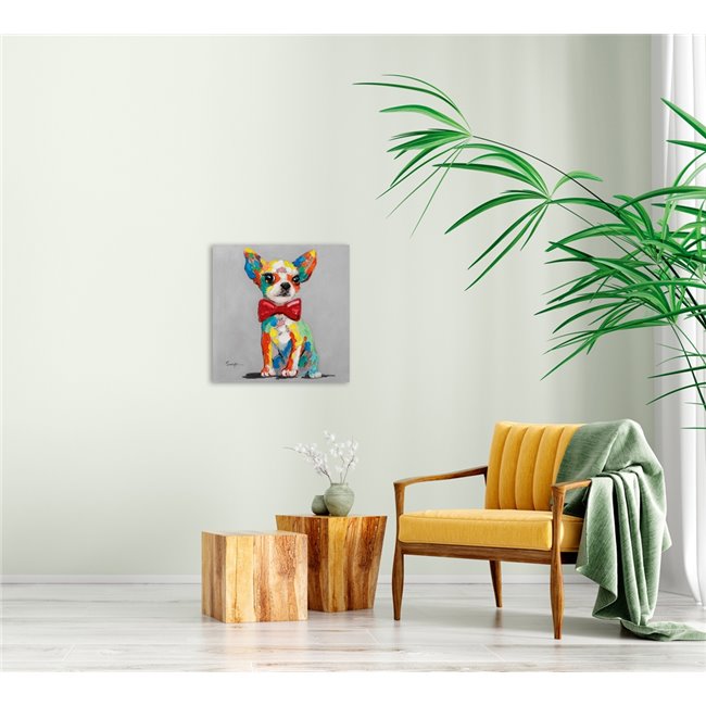 Painting Colourful Chihuahua with Tails, 50x50cm