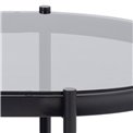 Coffee table Ayonne, black/grey glass top, 95x50x42 cm