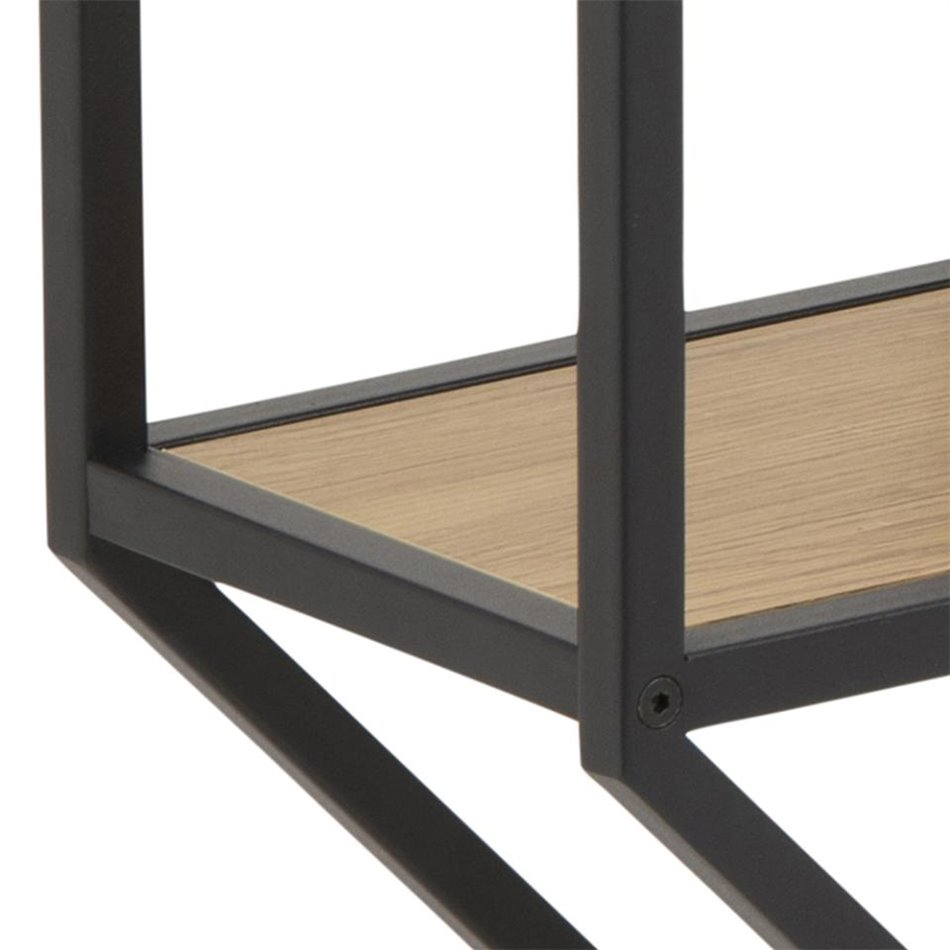 Wall shelf Aford, black/natural, H77x77x20cm