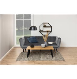 Wall shelf Aford, black/natural, H77x77x20cm