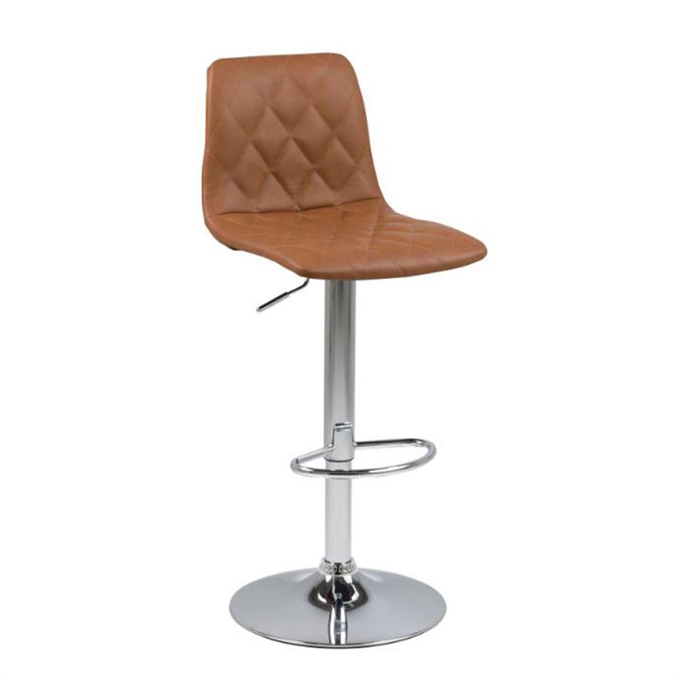 Bar stool Amu, brown, H110x40x48.5cm, seat h.-61-82cm