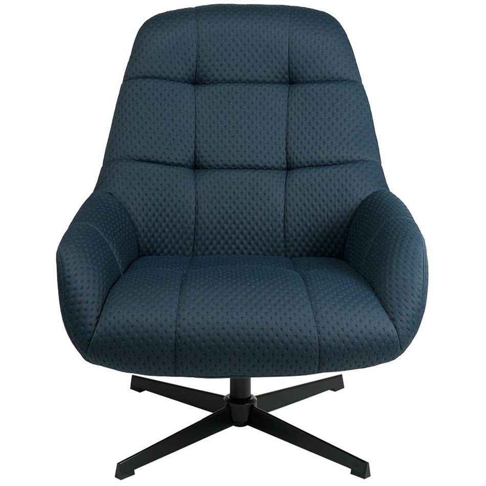 Atpūtas krēsls Saramo ar kājsolu, zils, H97.5x81x78cm