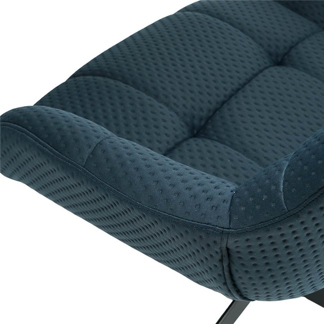 Atpūtas krēsls Saramo ar kājsolu, zils, H97.5x81x78cm