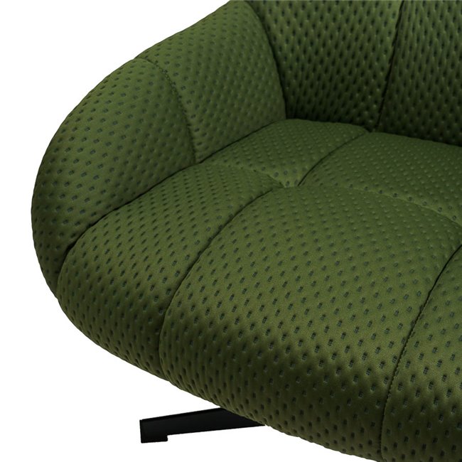 Atpūtas krēsls Saramo ar kājsolu, zaļš, H97.5x81x78cm
