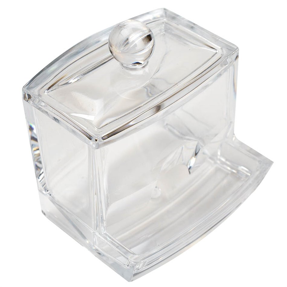 Cotton swabs dispenserr Selena, acryl, H9.9x9.3x8.1cm