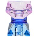 Crystal candleholder, violet/blue/cobalt, H7.4x6x6cm