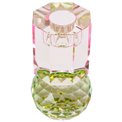 Crystal candleholder, mint/pink, H10.5cm, D6cm