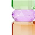 Crystal candleholder, mint/violet/brown, H15cm, D5.5cm