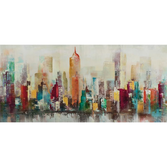 Acrylic painting Colorful Skyline, 150x70cm