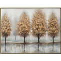 Acrylic painting Golden Trees, 122.5x92.5cm