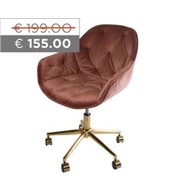 Biroja krēsls Slorino, rozā, 58x62x78-88cm, sēdvirsmas h44-54cm