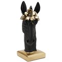 Decor Horse, black/golden, 34x25x18cm