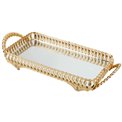 Tray metal/mirror, golden, 5x25x10cm