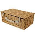 Picnic basket for 4, natural/red, 20x54x34cm