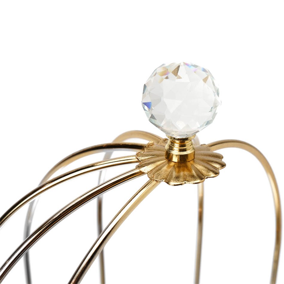 Etagiere 2 tier, metal/mirror, golden, D18x33cm