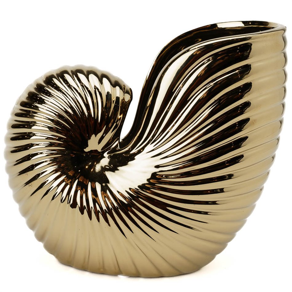 Vāze Seashell, keramika, zelta, 21x19x11cm