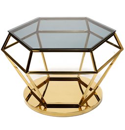 Kafijas galds Empo, zelta krāsā, 70x61x46cm