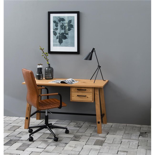 Desk chair Awinslow, set of 2 pcs, brandy, H103x51x58cm