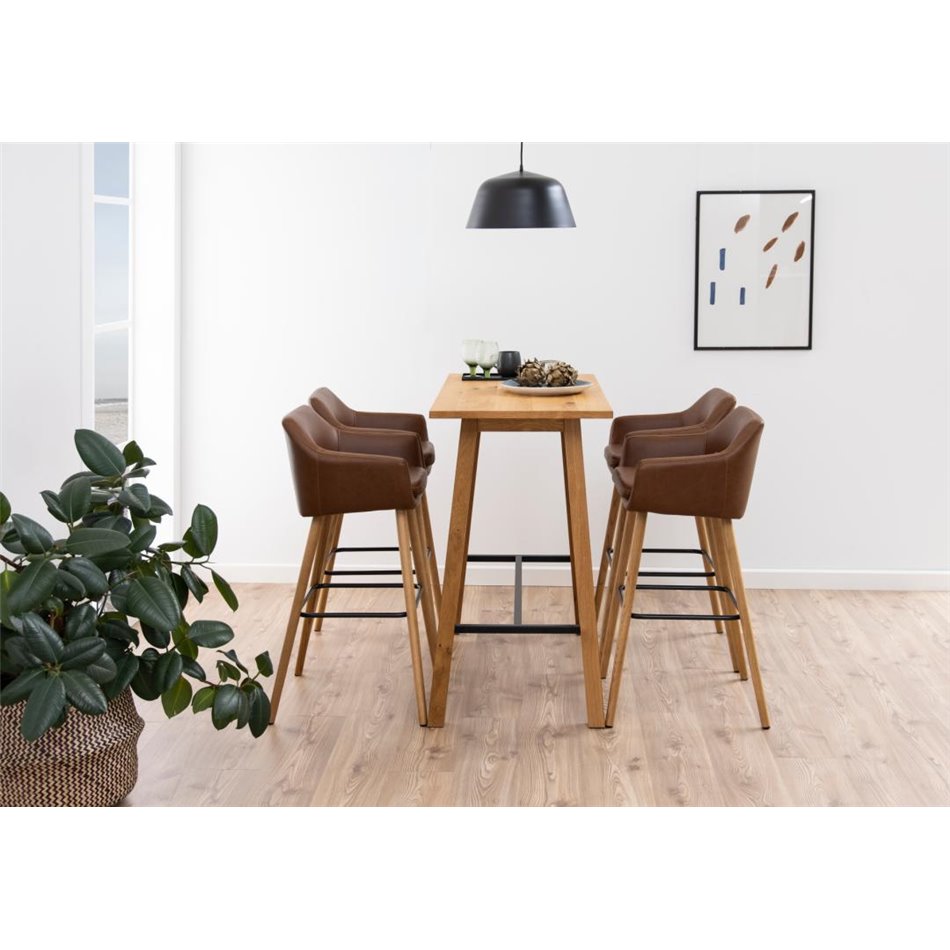 Барный столик Achara, шпон дуба, H105x117x58cm