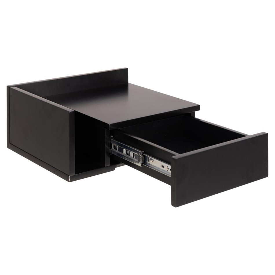 Прикроватный столик Ashlan, МДФ, черный, H16.5x40x32cm