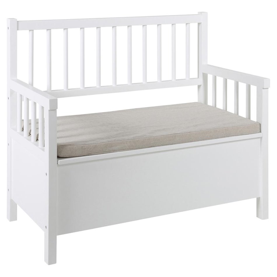 Bench with storage box  Aster, beige, MDF, H85x90x48cm