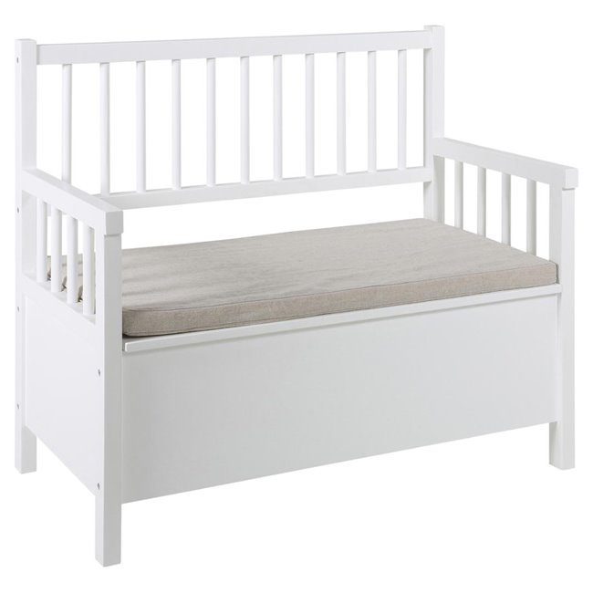 Bench with storage box  Aster, beige, MDF, H85x90x48cm