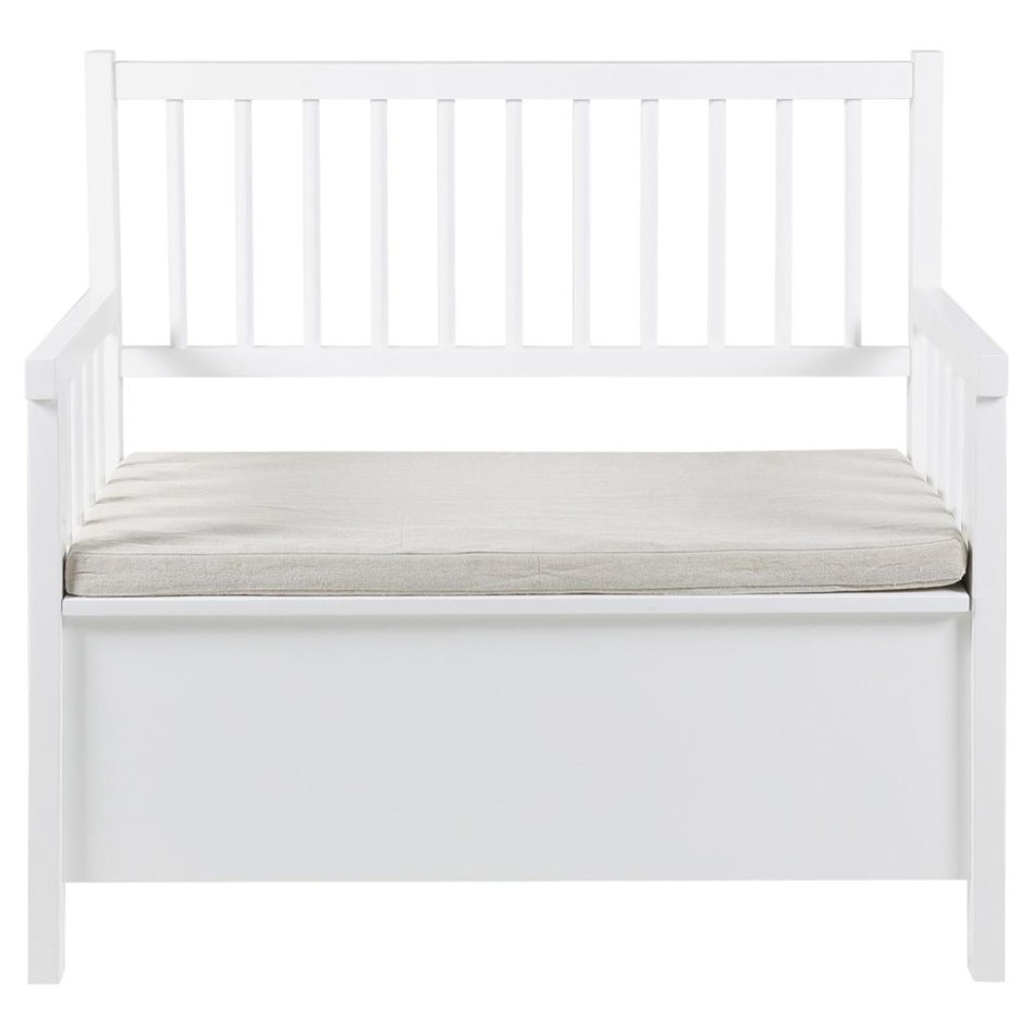 Bench with storage box  Aster, beige, MDF, H85x90x48cm